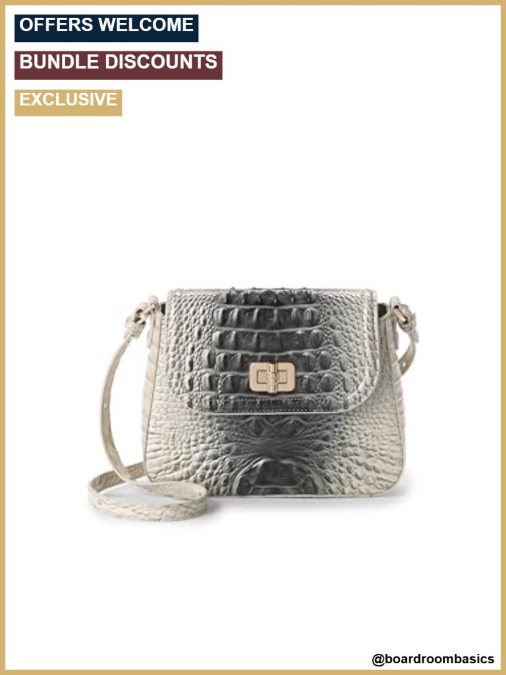 BRAHMIN Leather Crossbody Flap Turn-Lock Shoulder Bag Adjustable Strap Medium